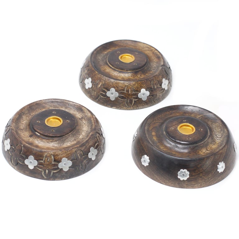 Mango Wood Cone & Stick Burner - Assisted Design Wooden Candle Holder for Home Decor and Outdoor Lighting