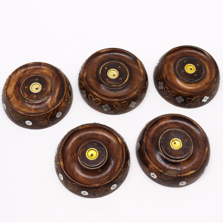 Mango Wood Cone & Stick Burner - Assisted Design Wooden Candle Holder for Home Decor and Outdoor Lighting