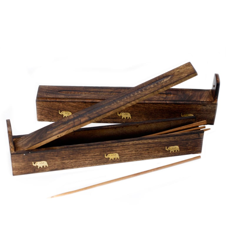 Mango Wood Assorted Incense Box - Natural Home Scents in a Wooden Case