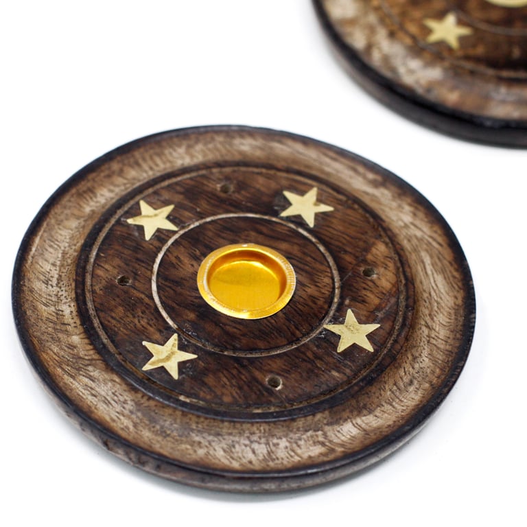 Mango Wood Incense Holder - Natural 10cm Wooden Cone Stand for Home Fragrance Decor