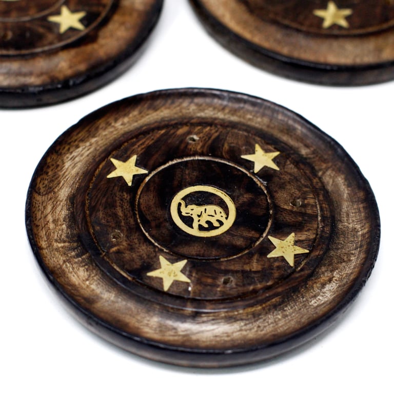 Mango Wood Incense Holder - Natural 10cm Wooden Cone Stand for Home Fragrance Decor