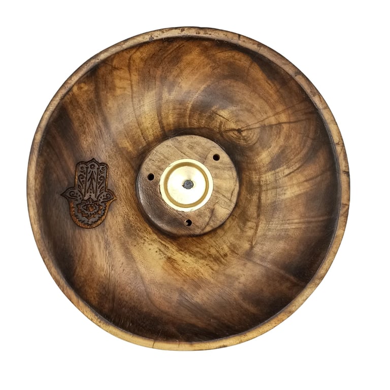 Hamsa Incense Holder - Cone Burner Disc and Sticks for Spiritual Ambiance