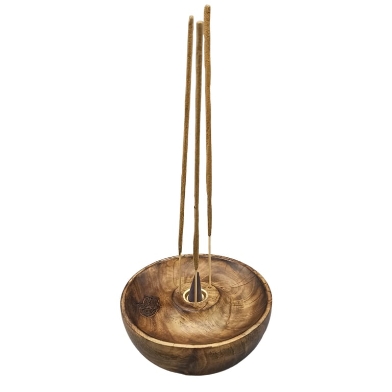 Hamsa Incense Holder - Cone Burner Disc and Sticks for Spiritual Ambiance