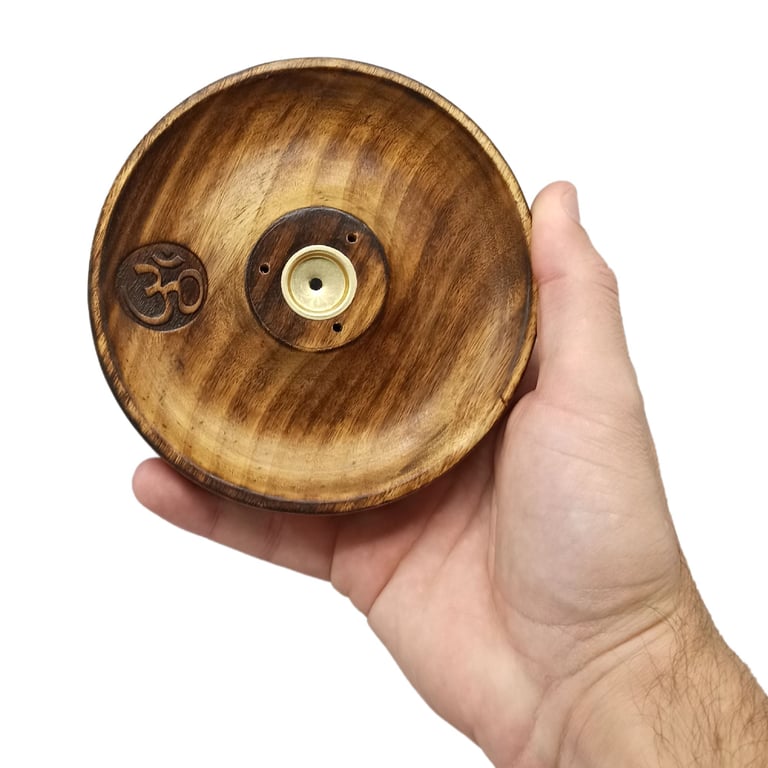 Om Incense Stick and Cone Burner Disc Set - Spiritual Meditation and Yoga Aromatherapy Kit