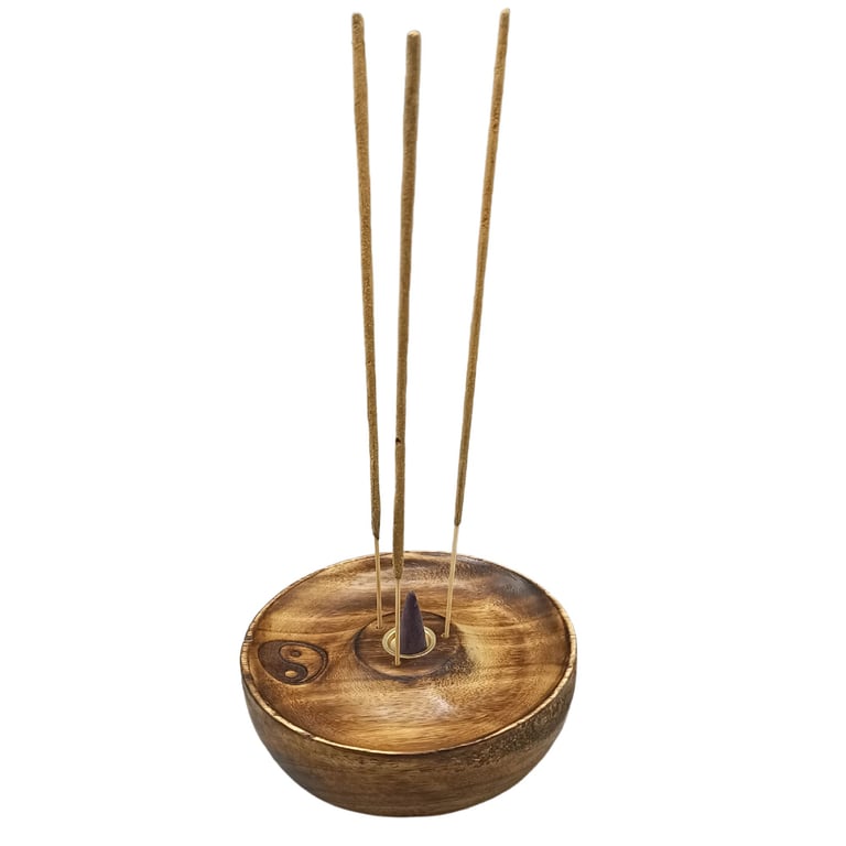Incense Stick & Cone Burner Disc - Yin Yang Spiritual Aromatherapy Holder