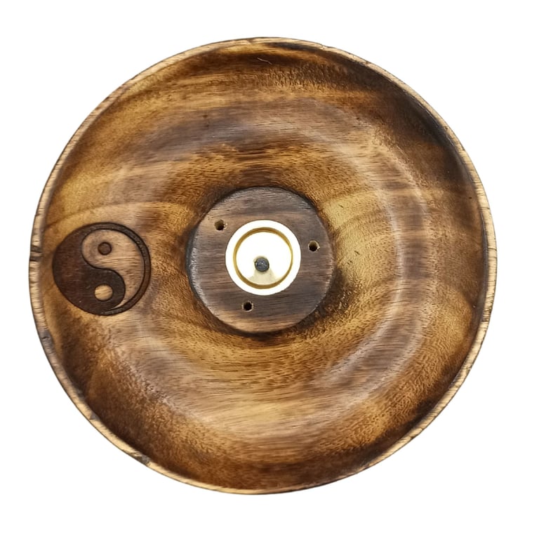 Incense Stick & Cone Burner Disc - Yin Yang Spiritual Aromatherapy Holder