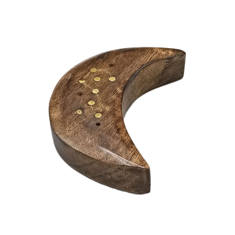Brass Zodiac Sign Incense Burner - Engraved Moon Decoration