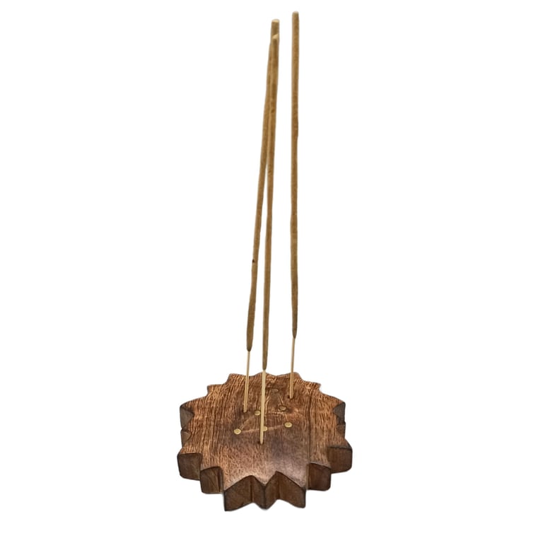 Brass Sun Zodiac Sign Engraved Incense Burner - Home Decor Element