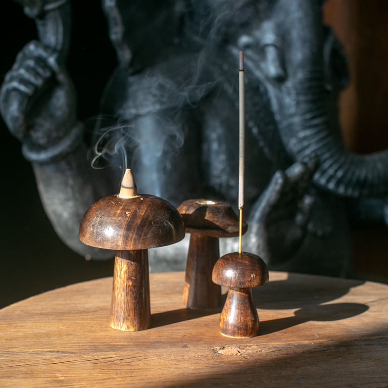 Mini Incense Mushrooms Set - Home Fragrance Decorations with Scented Plant-Like Design