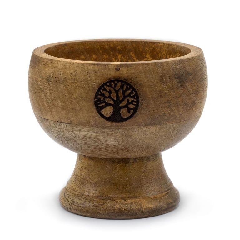 Large Ritual Bowl Incense Cone Holder - Tree of Life Design, 11x6cm
