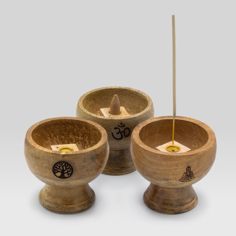 Large Ritual Incense Holder - Buddha Bowl 11x6cm Cone Holder for Meditation and Relaxation