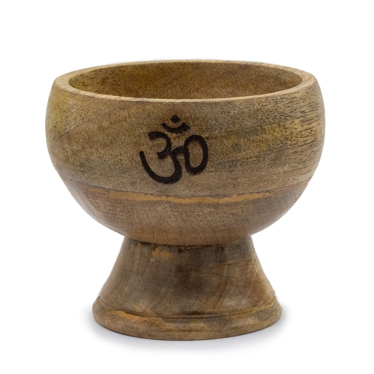 Large Om Ritual Bowl Incense Holder and Stand, 11x6cm Spiritual Cones Display