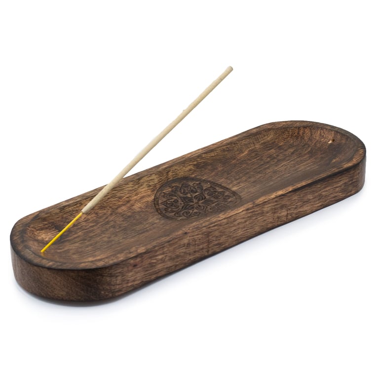 Large Mandala Incense Tray - 30x10cm Wooden Holder Burner