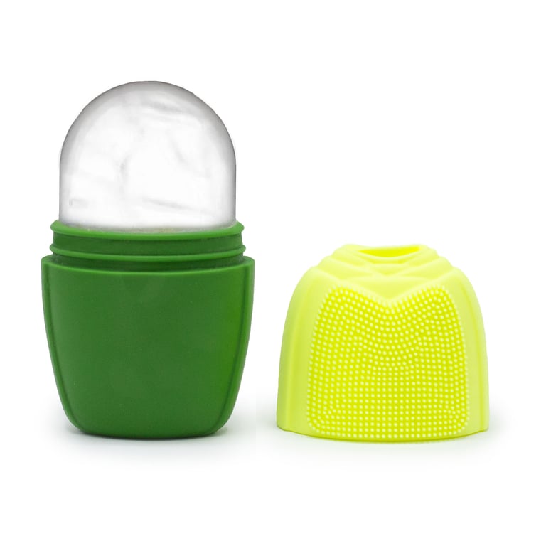 Silicone Green Ice Face Roller - Cold Therapy & Lymphatic Drainage Tool for Anti-Inflammatory Relief