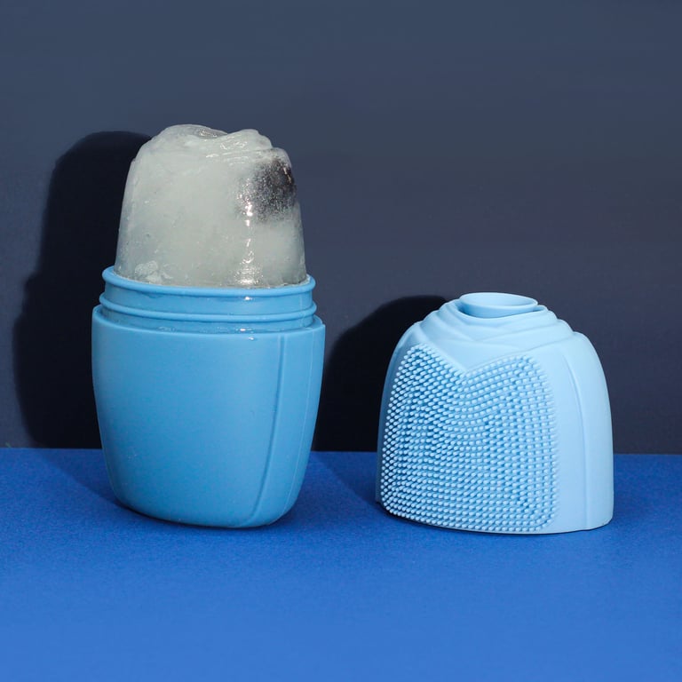 Silicone Ice Face Roller - Anti-Aging Skincare Rolling Device for Lymphatic Drainage and Facial Massage