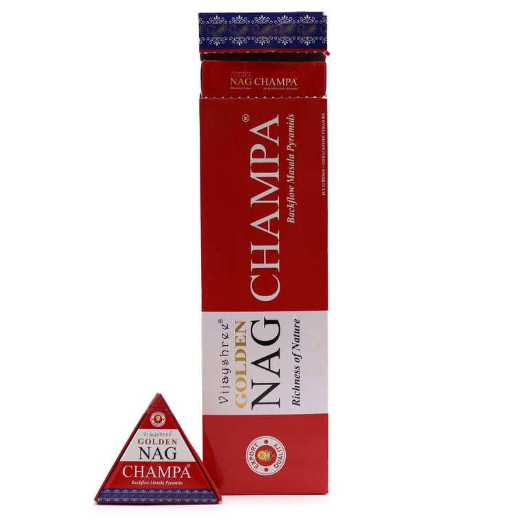 Jumbo Golden Nag Champa Backflow Incense Cones - Large Fragrance Incense Sticks for Home Use