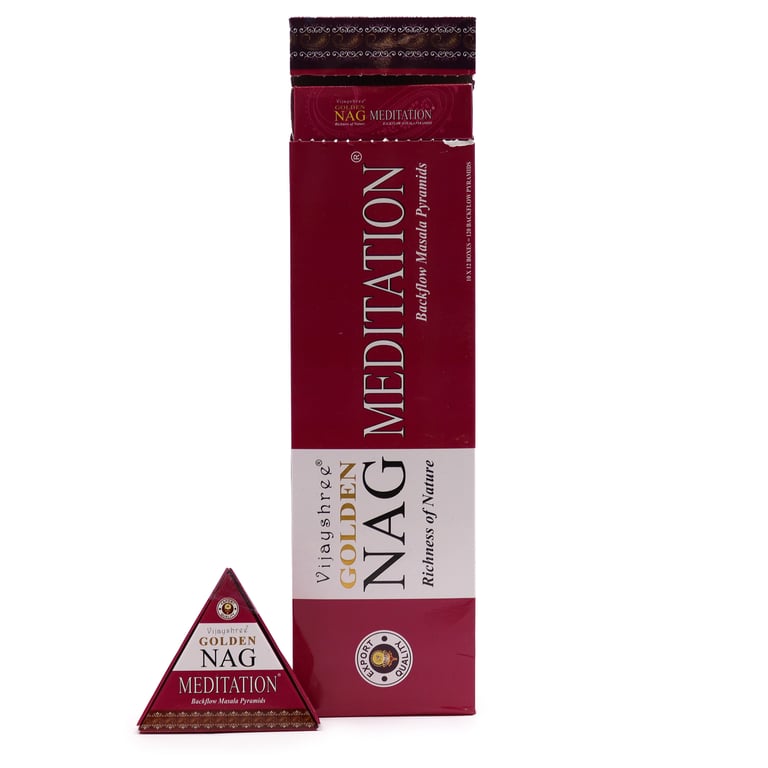 Jumbo Golden Nag Meditation Incense Cones - 42g Home Fragrance for Spiritual Relaxation