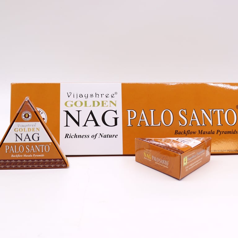 Palo Santo Backflow Incense Cones - 42g Jumbo Golden Nag Cones for Home Scented Decor and Aromatherapy
