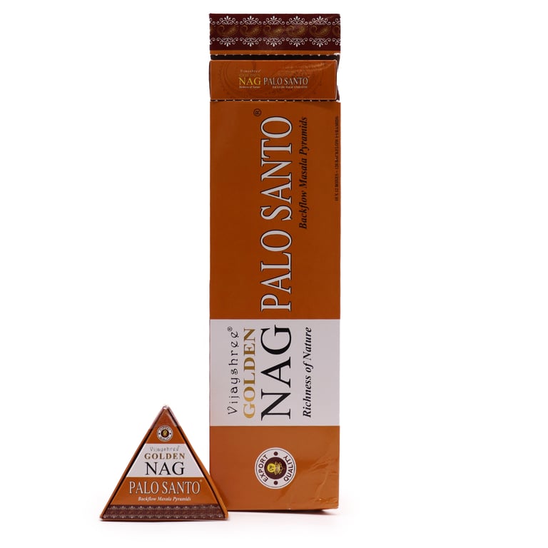 Palo Santo Backflow Incense Cones - 42g Jumbo Golden Nag Cones for Home Scented Decor and Aromatherapy