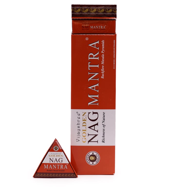 Jumbo Golden Nag Mantra Backflow Incense Cones - Spiritual Home Fragrance