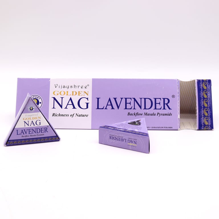 Jumbo Golden Nag Lavender Backflow Incense Cones - Home Fragrance Essential Oil Aroma