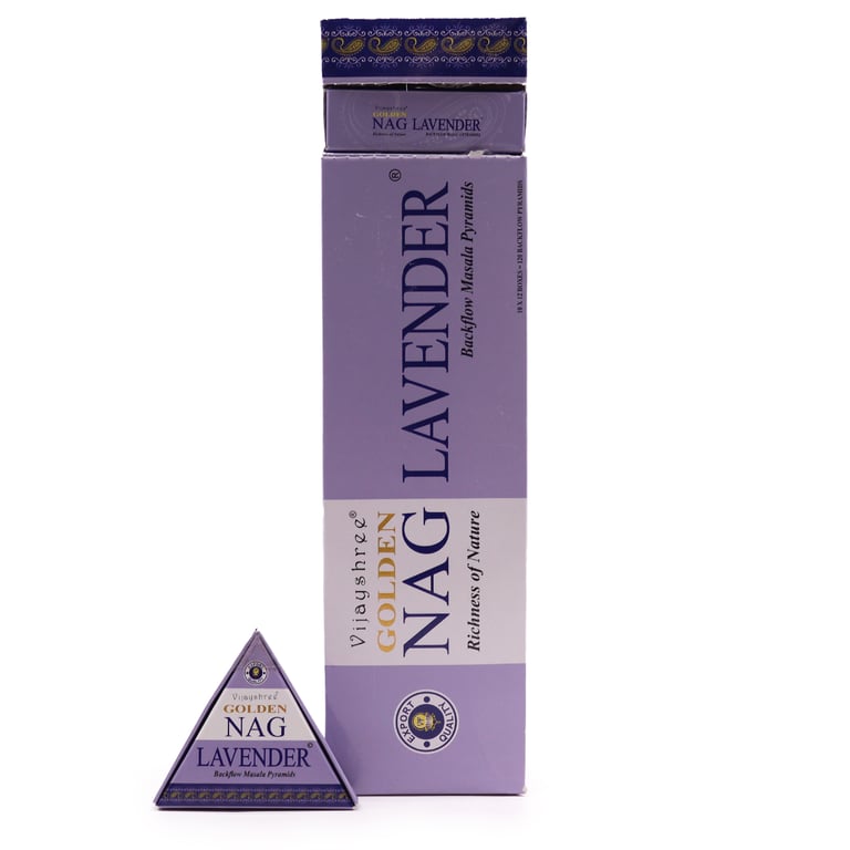 Jumbo Golden Nag Lavender Backflow Incense Cones - Home Fragrance Essential Oil Aroma