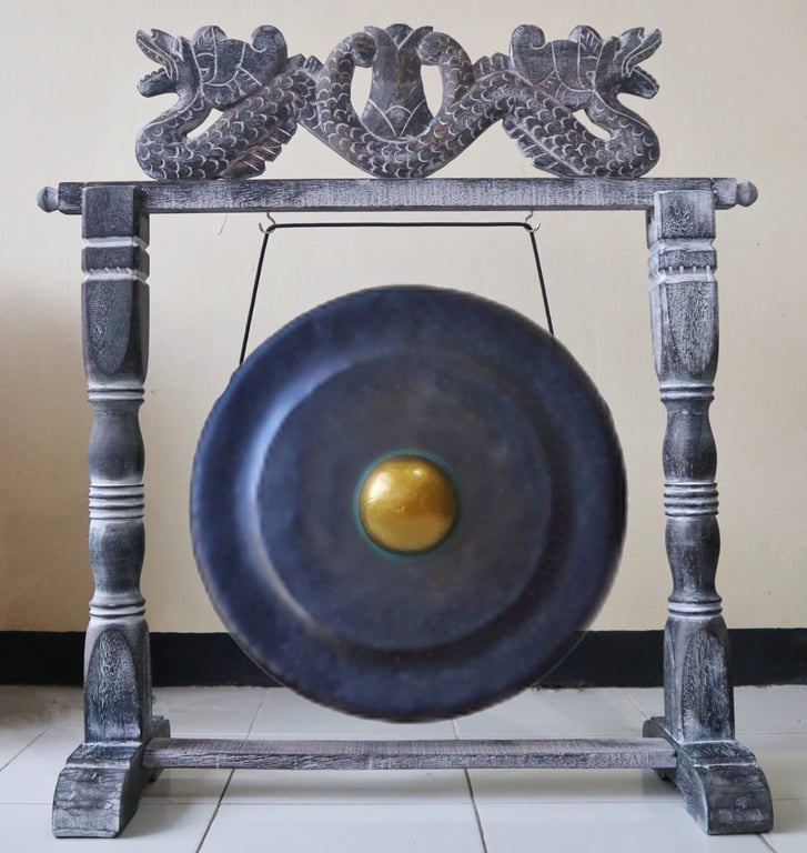 50cm Black Medium Gong Stand - Decorative Musical Accessory