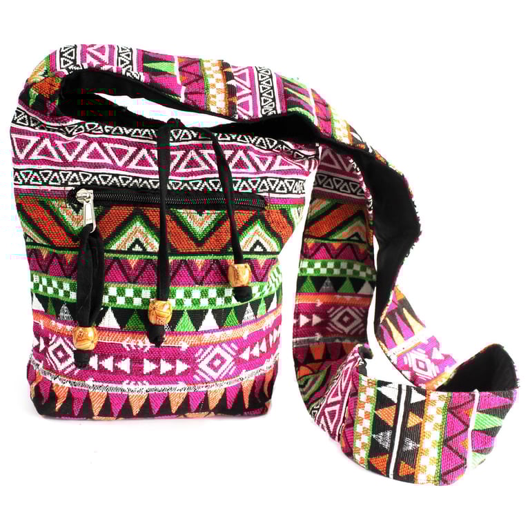 Jacquard Pink Sling Bag - Handmade Womens Fashion Handbag