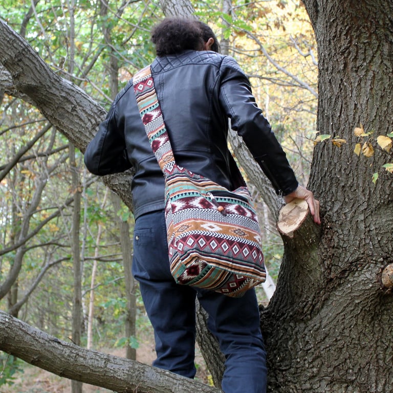 Chocolate Jacquard Backpack - Durable Student Laptop Bag