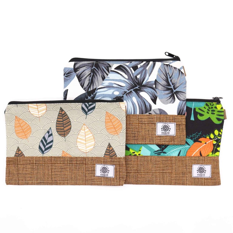 Large Luxury Tropical Pouches - Assorted Designs for Travel and Beauty Essentials