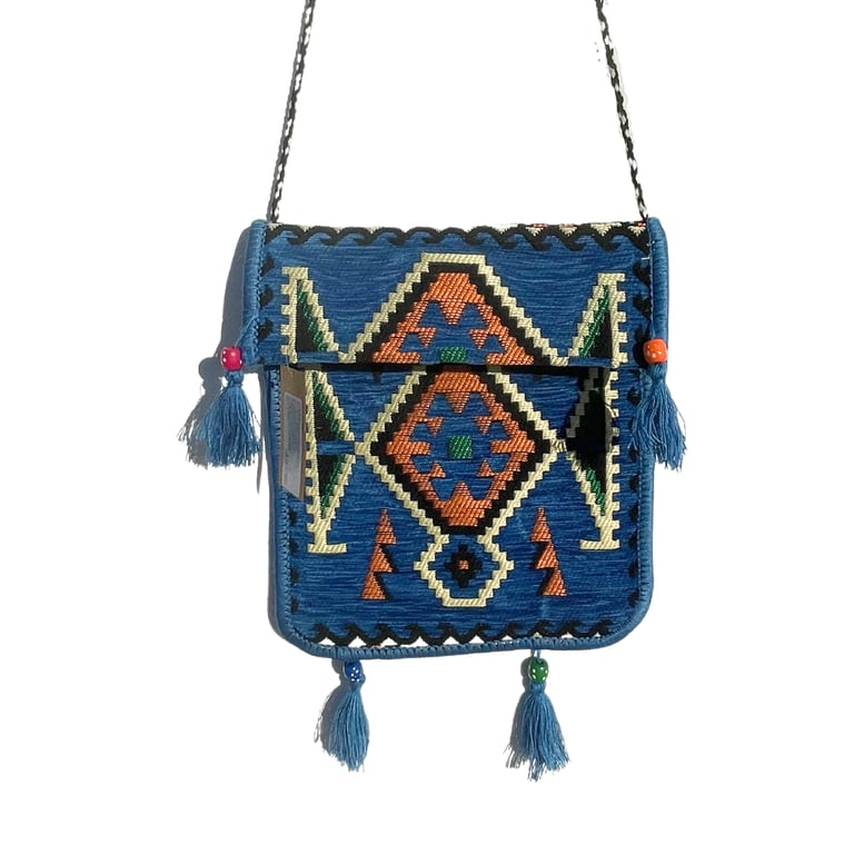 Festival Messenger Bag (Sky Blue Kilim) - Stylish & Functional Design