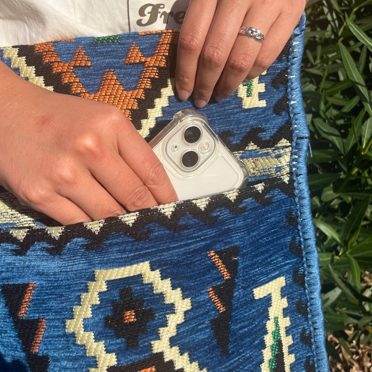 Festival Messenger Bag (Sky Blue Kilim) - Stylish & Functional Design