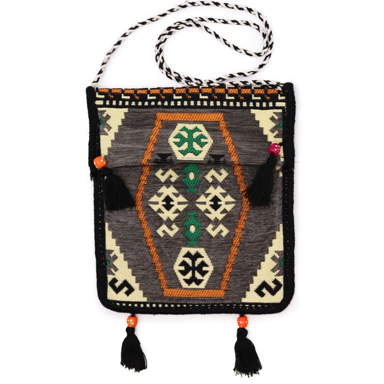 Grey Kilim Messenger Bag - Festival-Ready Design by Brand/Model
