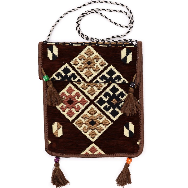 Messenger Bag - Chocolate Kilim Design - Festival Bag (Brand Name)