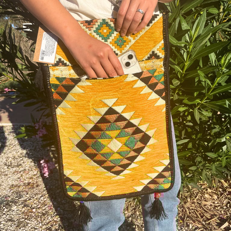 Messenger Bag - Yellow Kilim Design - Festival Style