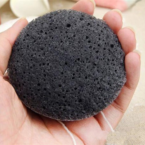 Natural Konjac Charcoal Exfoliating Sponge - Detox Facial Scrub & Cleansing Tool