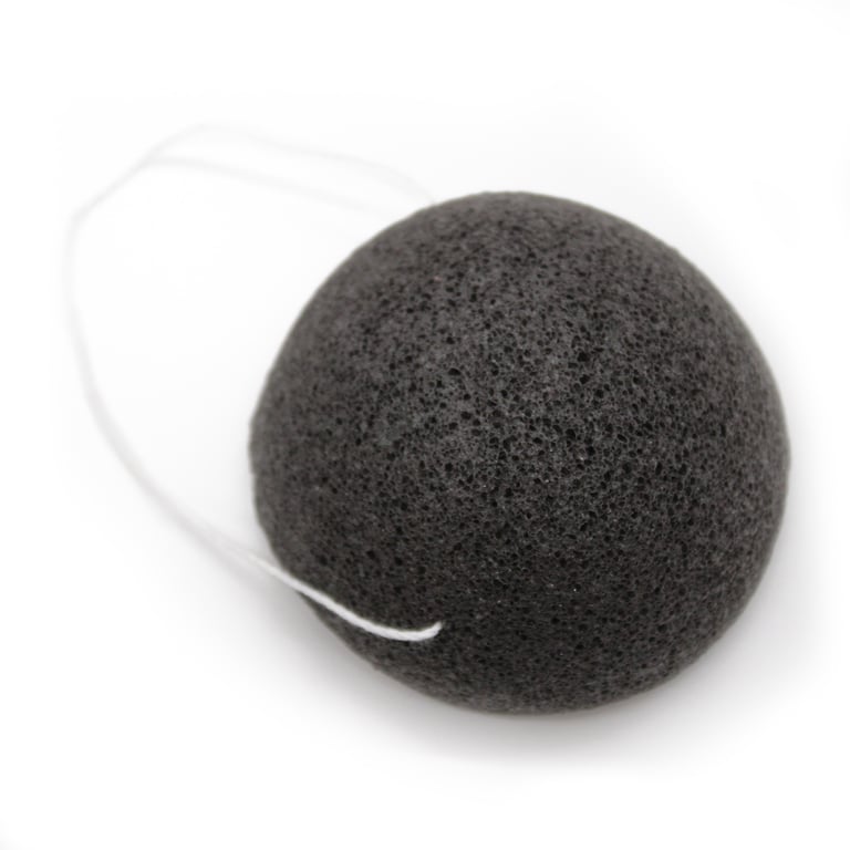 Natural Konjac Charcoal Exfoliating Sponge - Detox Facial Scrub & Cleansing Tool