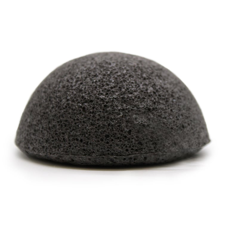 Natural Konjac Charcoal Exfoliating Sponge - Detox Facial Scrub & Cleansing Tool