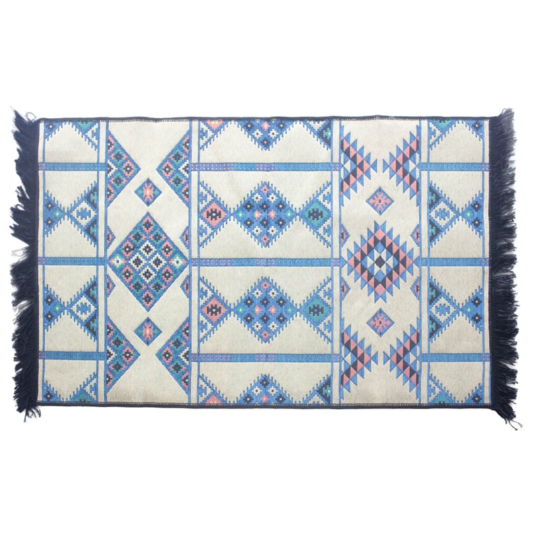 125x80 cm Sky Blue Kilim Rug - Premium Quality