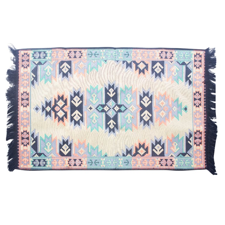 125x80cm Charcoal Kilim Rug - Durable & Stylish