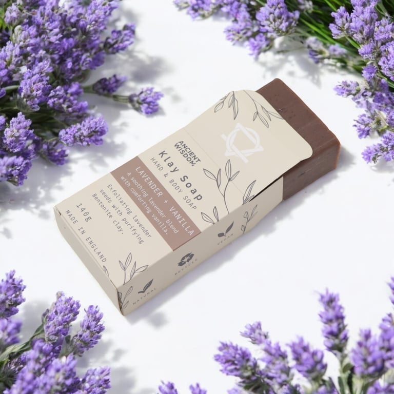 Handcrafted Lavender & Vanilla Klay Soap - Natural, Scented, and Handmade