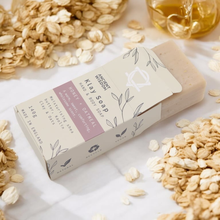 Honey Oatmeal Natural Skincare Soap - Gentle and Nourishing