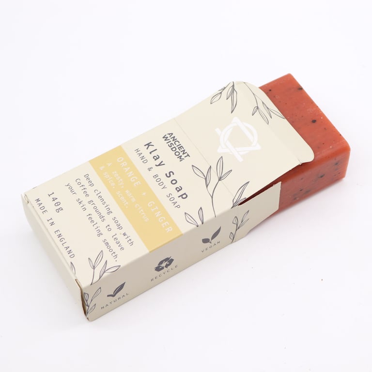 Klay Orange and Ginger Natural Exfoliating Handmade Soap