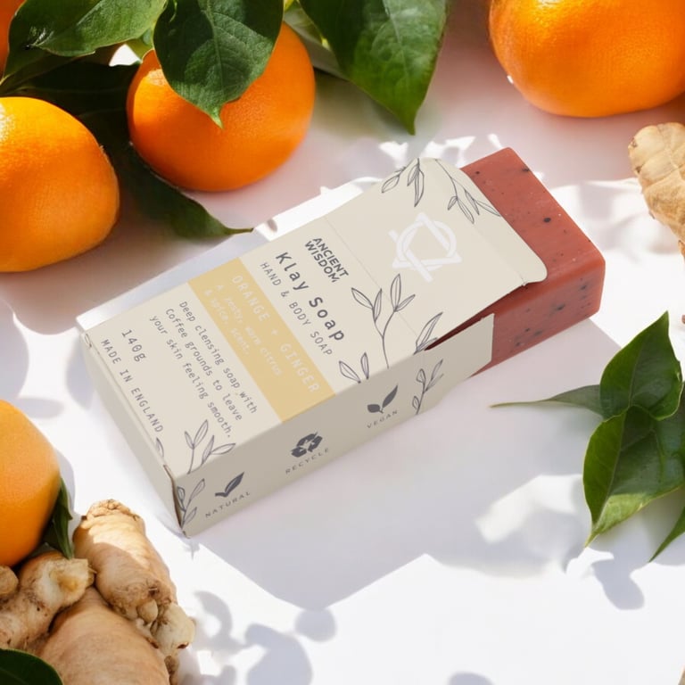 Klay Orange and Ginger Natural Exfoliating Handmade Soap