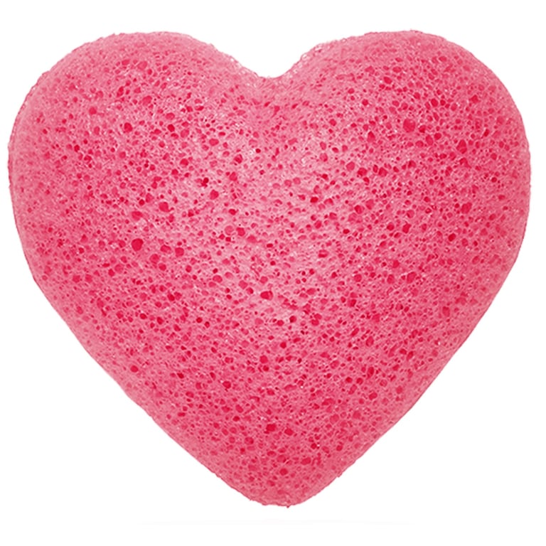 Konjac Heart Sponge - Rose Natural Skin Care Brush with Gentle Exfoliating Properties and Soothing Rose Fragrance
