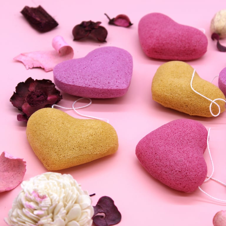 Lavender Konjac Heart Shaped Exfoliating Skin Care Sponge - Natural and Gentle