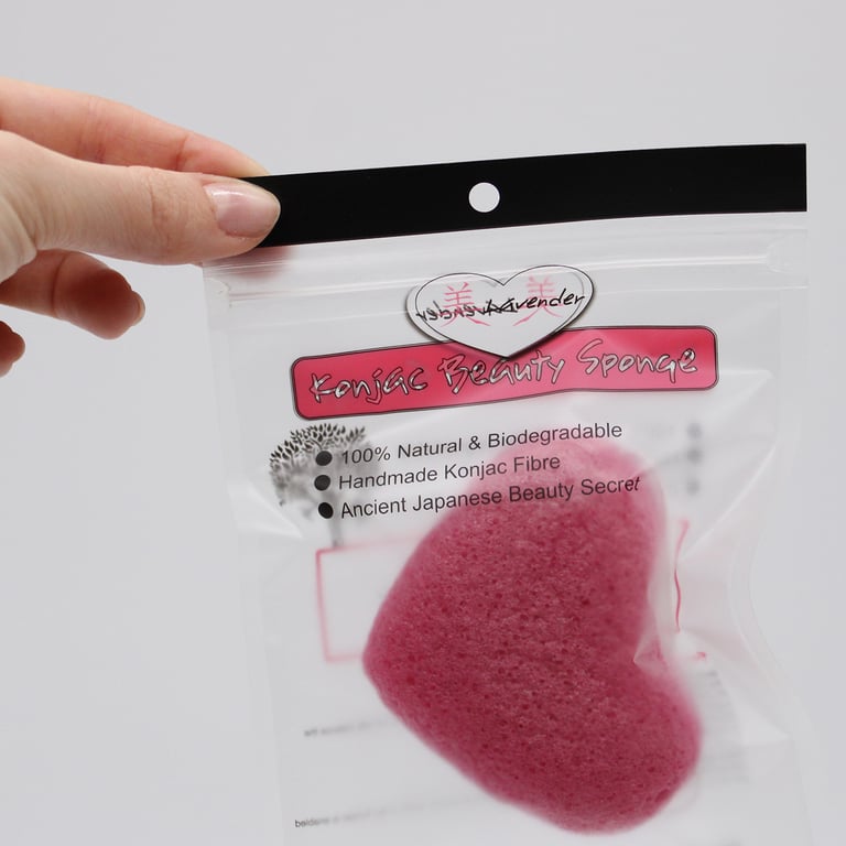 Natural Konjac Heart Sponge - Peach Exfoliating Bath Sponge for Gentle Skin Care
