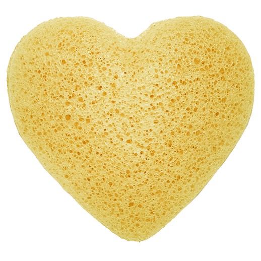 Natural Konjac Heart Sponge - Peach Exfoliating Bath Sponge for Gentle Skin Care
