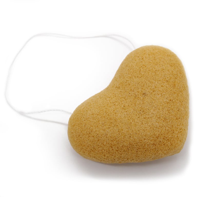 Natural Konjac Heart Sponge - Peach Exfoliating Bath Sponge for Gentle Skin Care