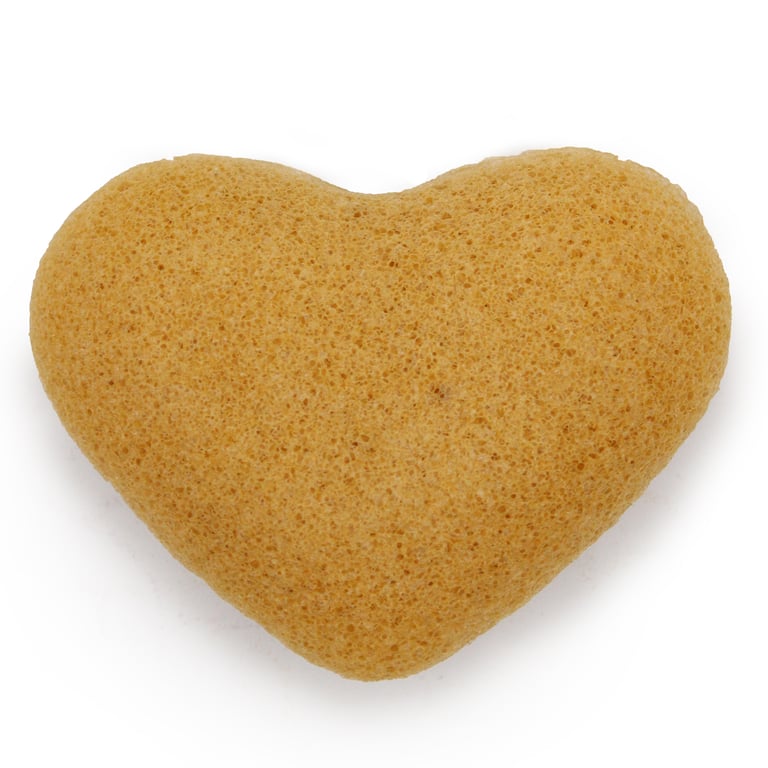 Natural Konjac Heart Sponge - Peach Exfoliating Bath Sponge for Gentle Skin Care